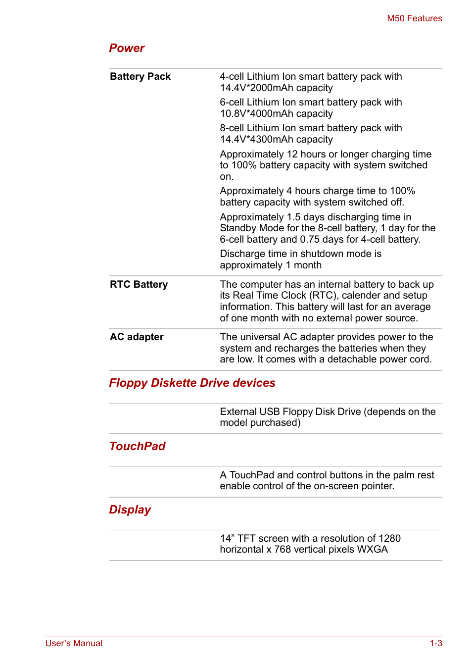 Toshiba Satellite Pro M50 User Manual | Page 26 / 158