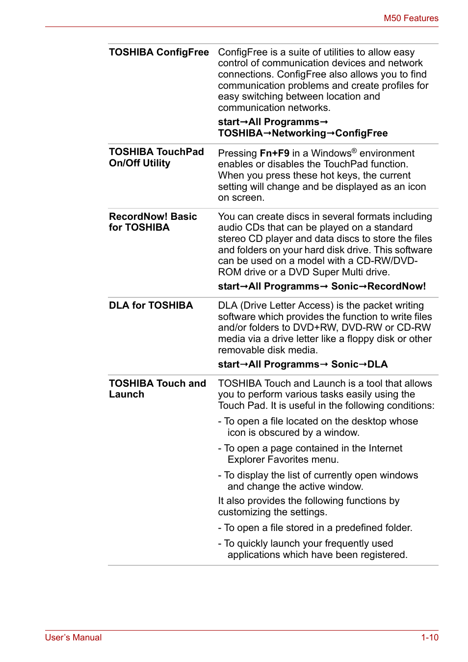 Toshiba Satellite Pro M50 User Manual | Page 33 / 158