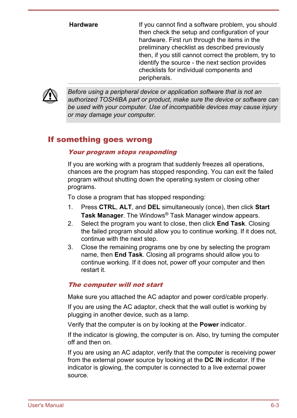 If something goes wrong | Toshiba Portege Z930-E User Manual | Page 114 / 131