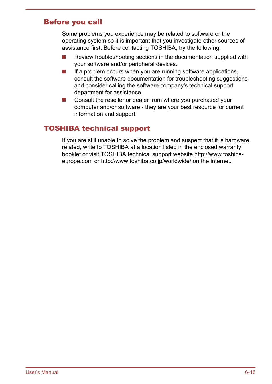 Before you call, Toshiba technical support | Toshiba Portege Z930-E User Manual | Page 127 / 131