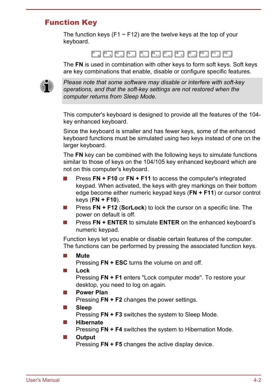 Function key | Toshiba Portege Z930-E User Manual | Page 59 / 131