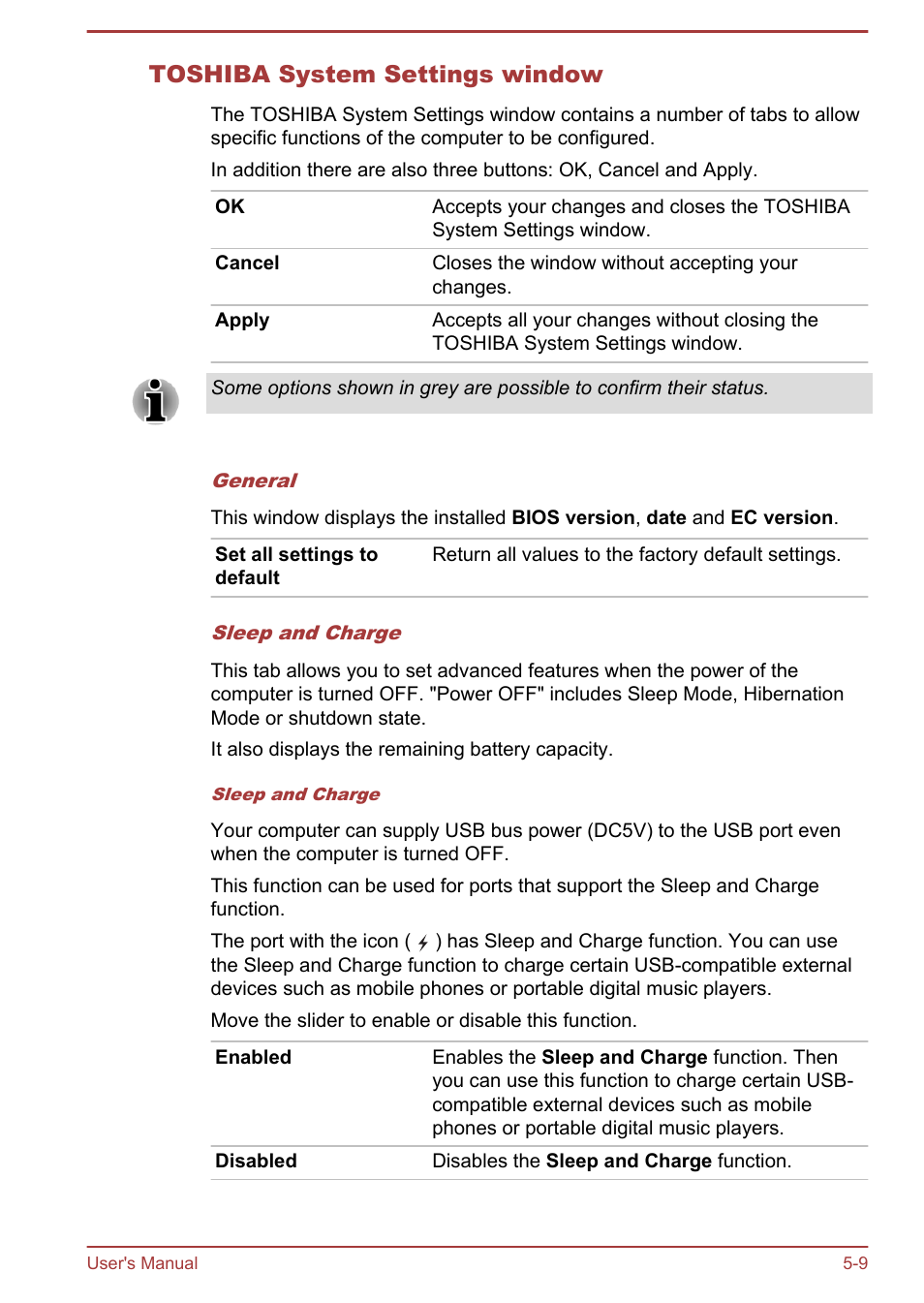 Toshiba system settings window | Toshiba Portege Z930-E User Manual | Page 98 / 131