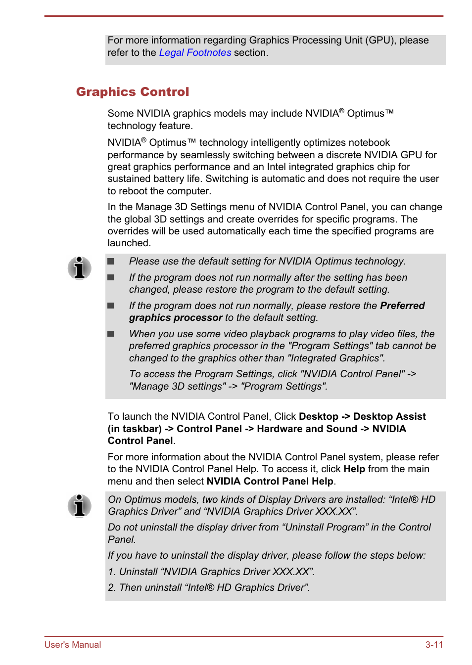 Graphics control | Toshiba Satellite C55-A User Manual | Page 41 / 134