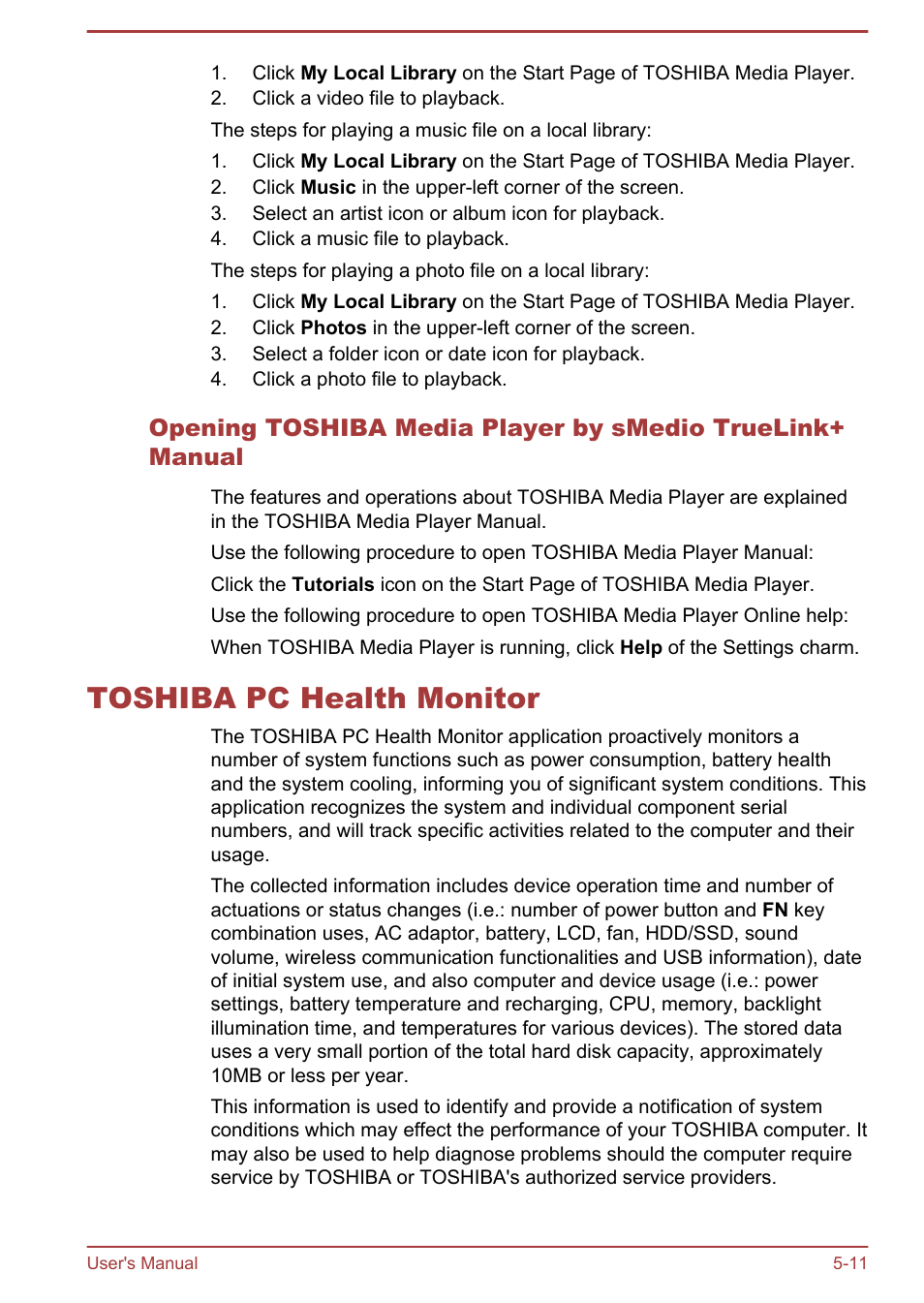 Toshiba pc health monitor, Toshiba pc health monitor -11 | Toshiba Satellite C55-A User Manual | Page 96 / 134