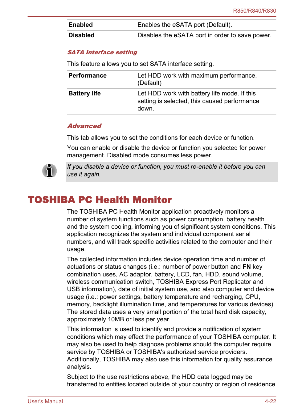 Toshiba pc health monitor, Toshiba pc health monitor -22 | Toshiba Satellite R830 User Manual | Page 143 / 212