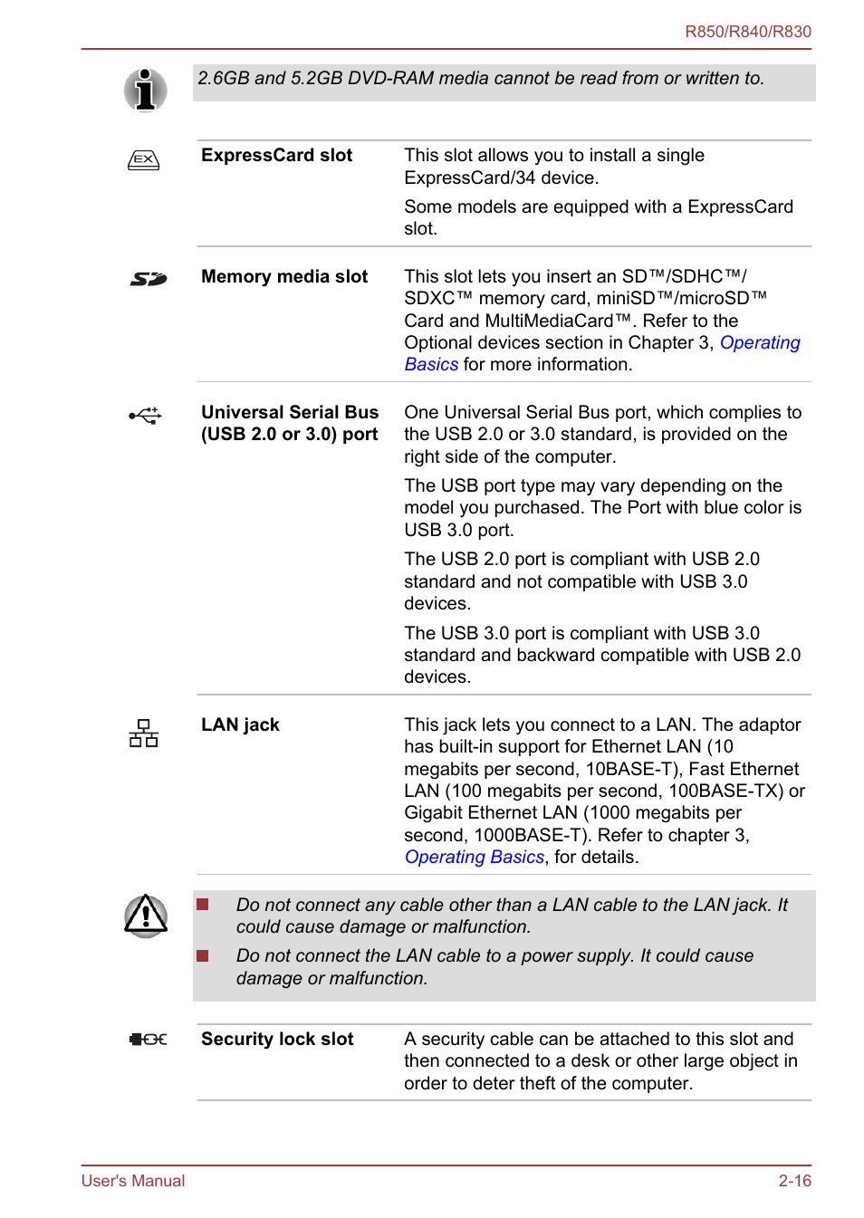 Toshiba Satellite R830 User Manual | Page 44 / 212