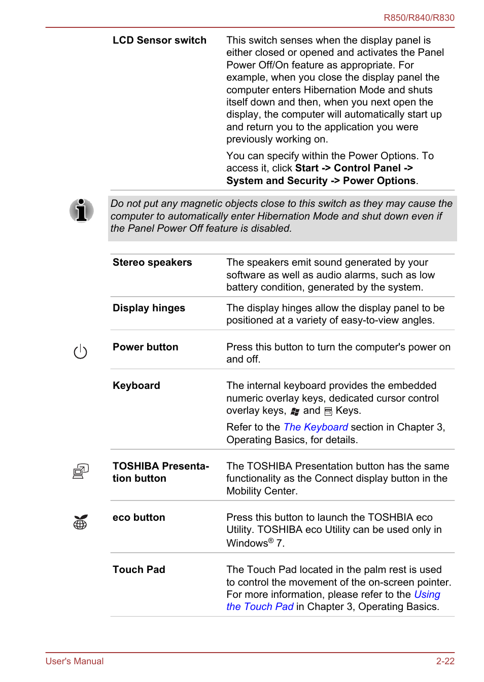 Toshiba Satellite R830 User Manual | Page 50 / 212