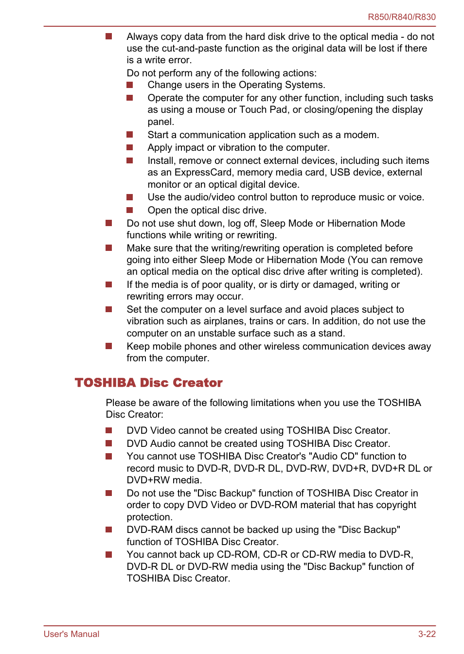 Toshiba disc creator | Toshiba Satellite R830 User Manual | Page 87 / 212