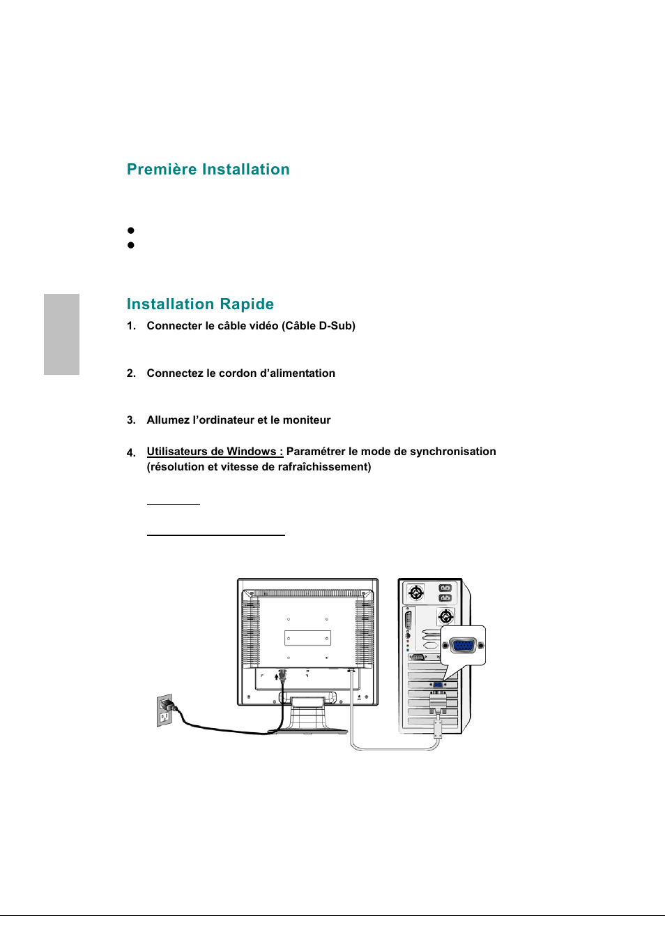 Première installation, Installation rapide, Français | AOC 177S User Manual | Page 17 / 37