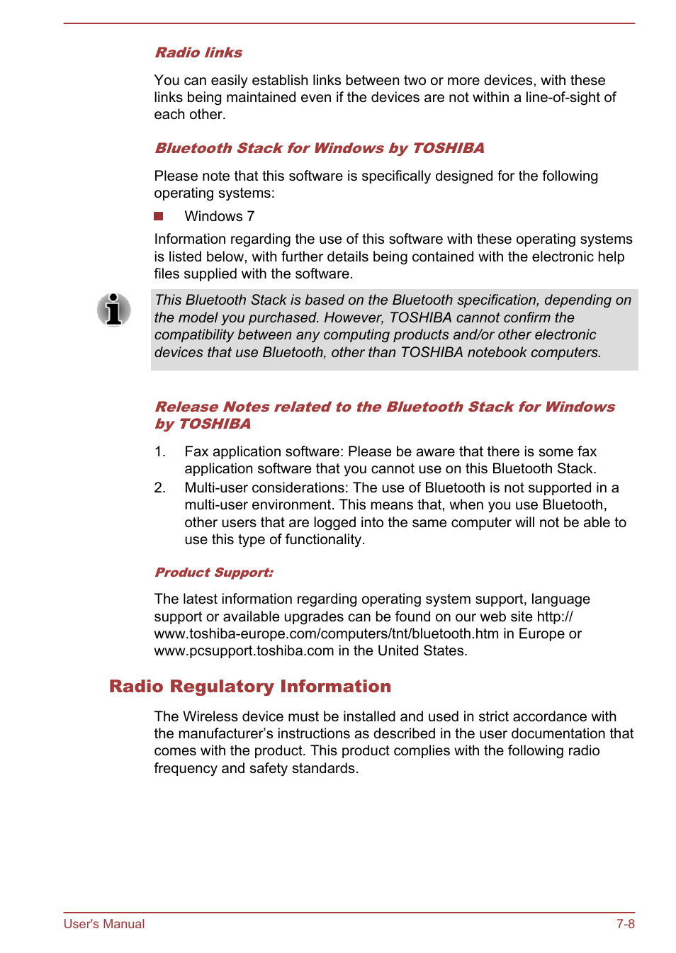 Radio regulatory information | Toshiba Portege Z30T-A User Manual | Page 140 / 156