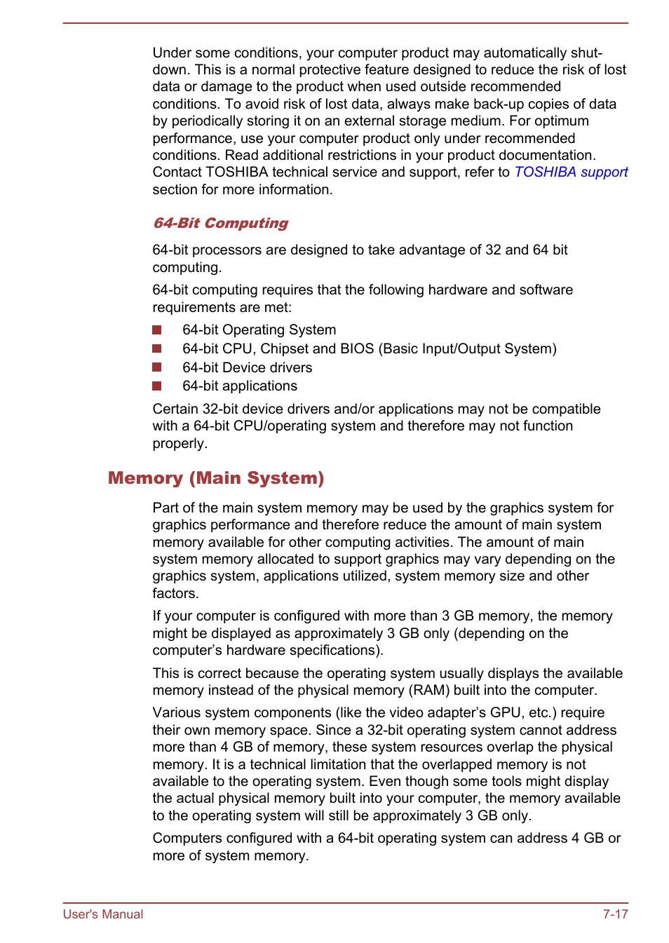 Memory (main system) | Toshiba Portege Z30T-A User Manual | Page 149 / 156