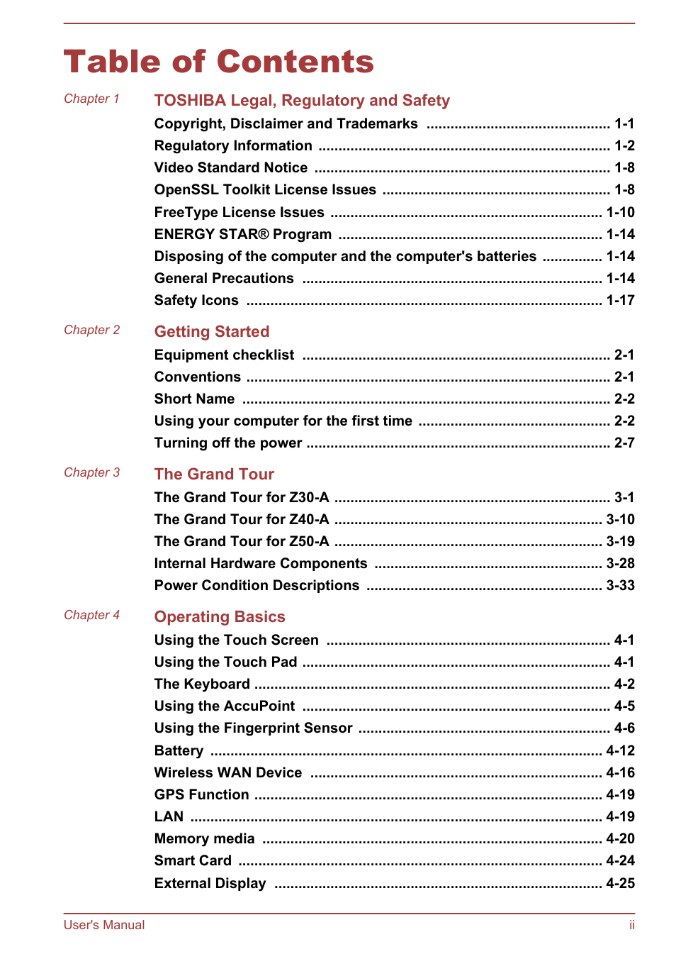 Toshiba Portege Z30T-A User Manual | Page 2 / 156