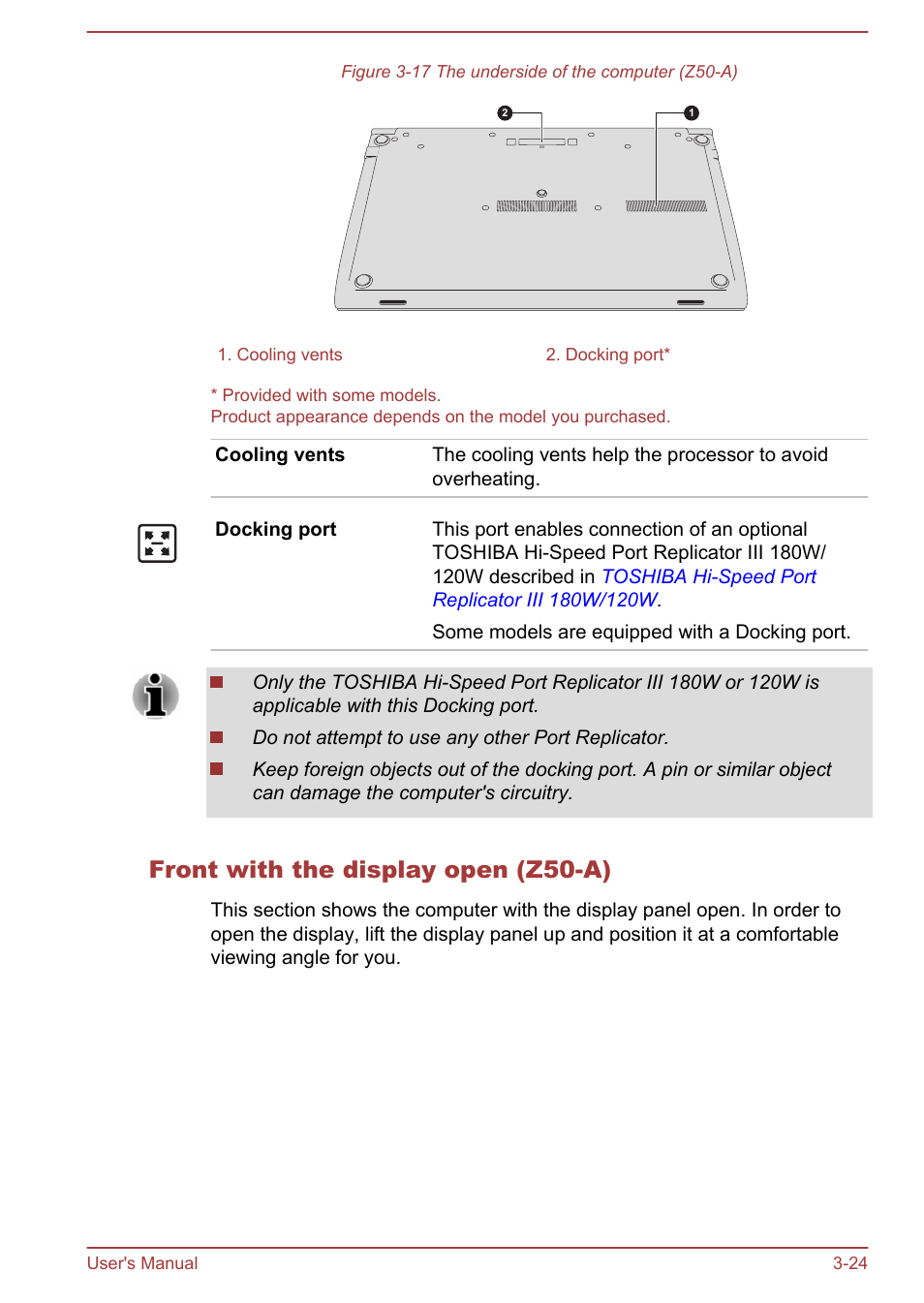 Front with the display open (z50-a) | Toshiba Portege Z30T-A User Manual | Page 55 / 156