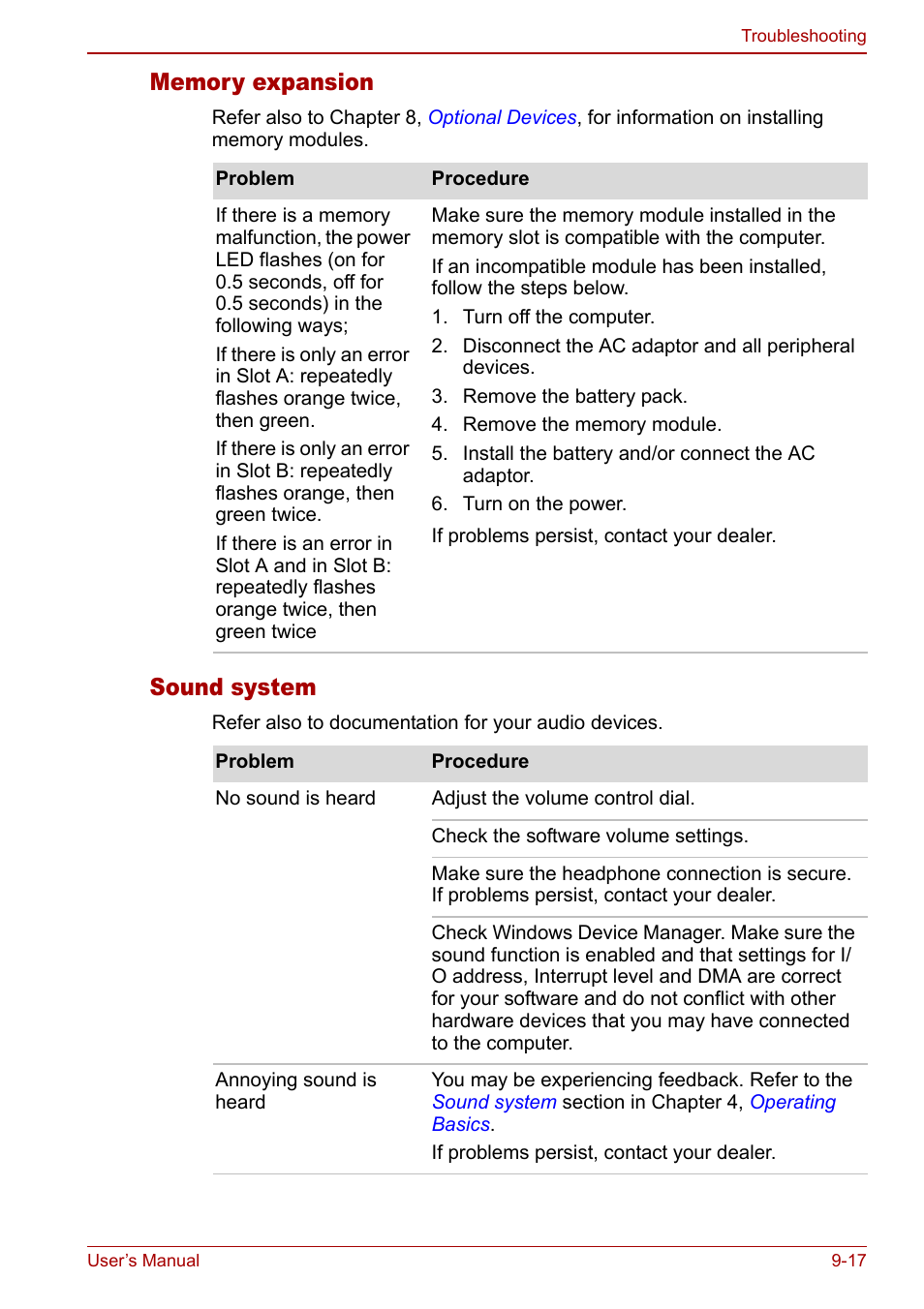 Sound system | Toshiba Satellite Pro A120 (PSAC0) User Manual | Page 163 / 220