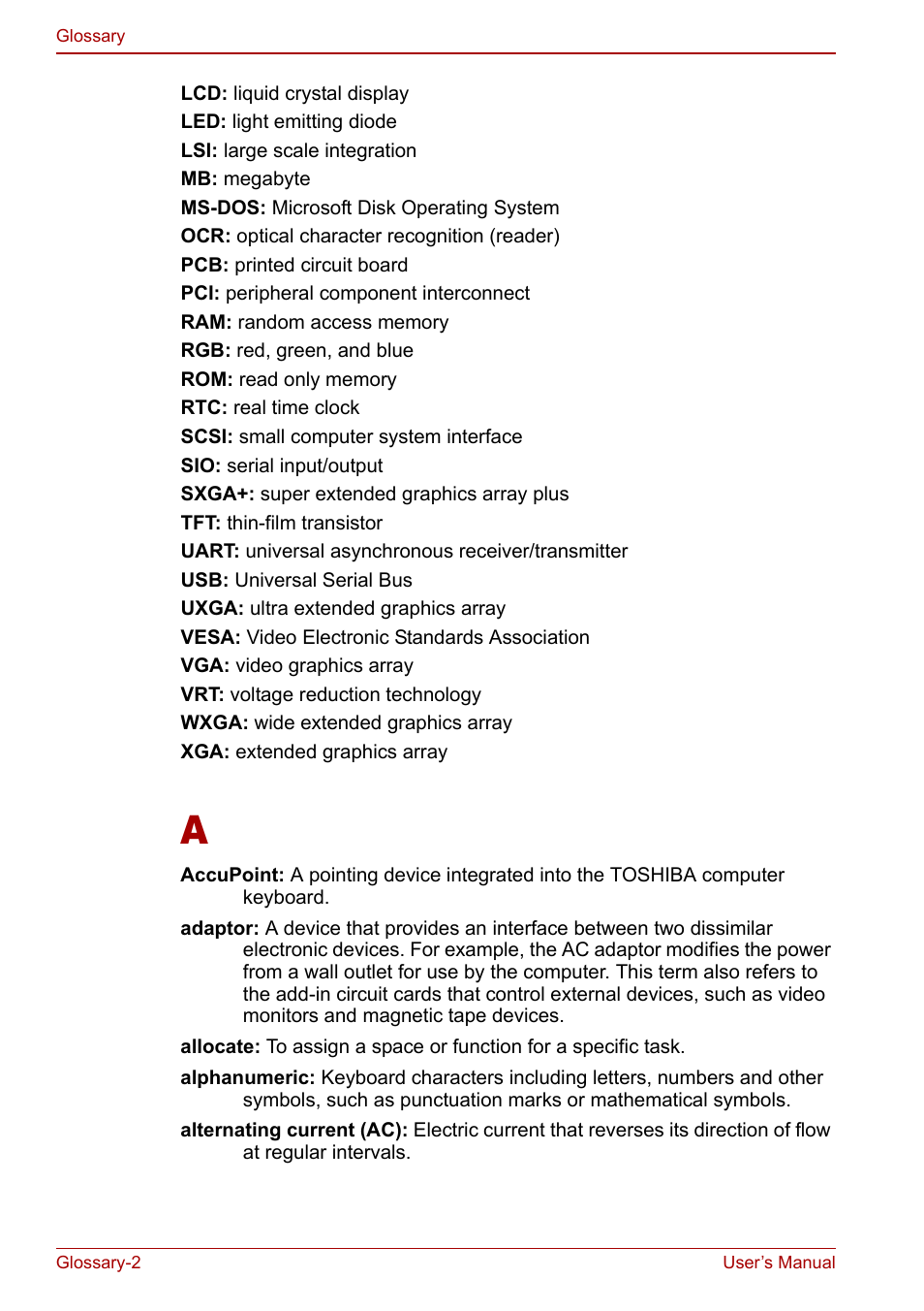 Toshiba Satellite Pro A120 (PSAC0) User Manual | Page 204 / 220