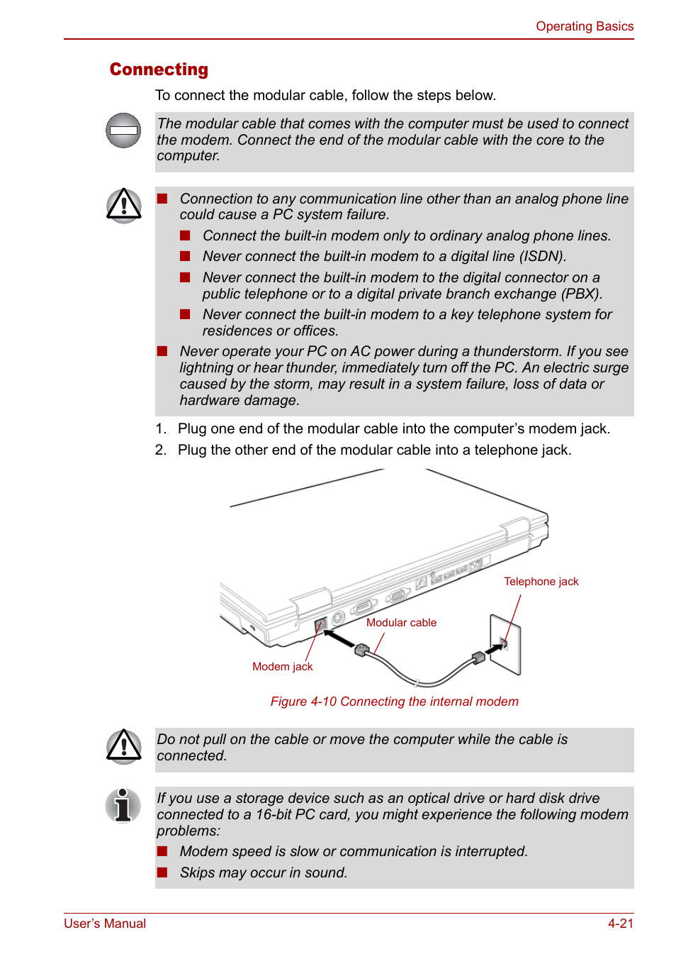 Connecting | Toshiba Satellite Pro A120 (PSAC0) User Manual | Page 79 / 220