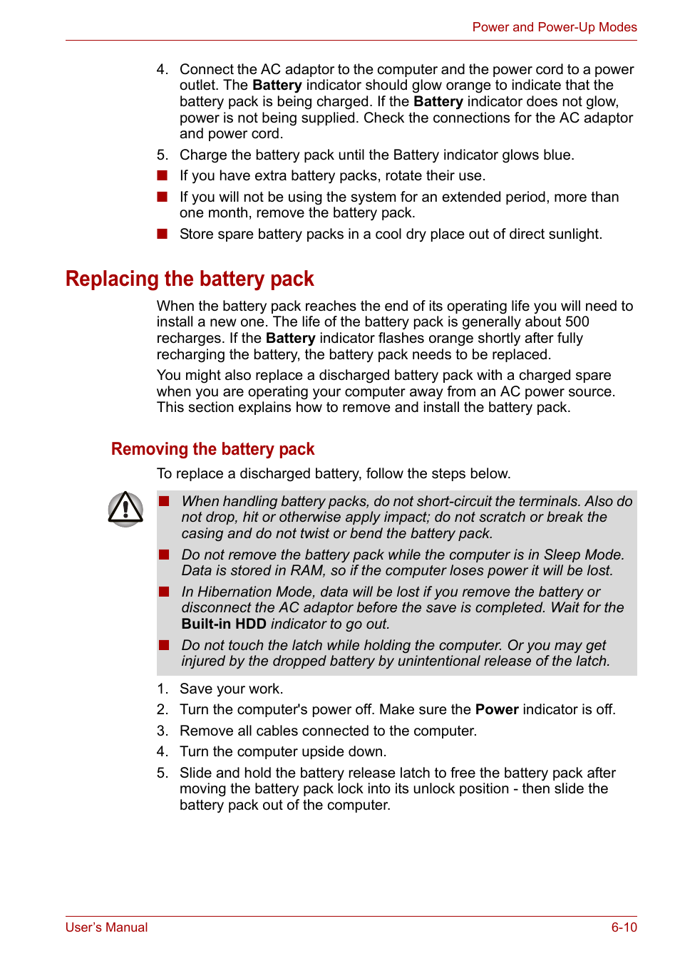 Replacing the battery pack, Replacing the battery pack -10, Refer to | Removing the battery pack | Toshiba Satellite A300D User Manual | Page 109 / 179