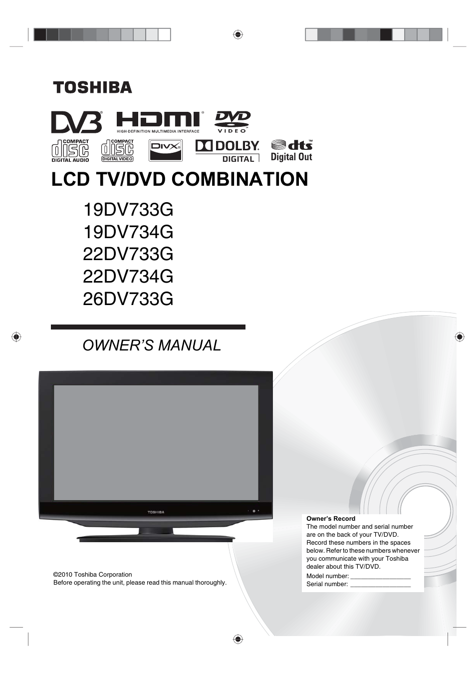 Toshiba DV734 User Manual | 92 pages