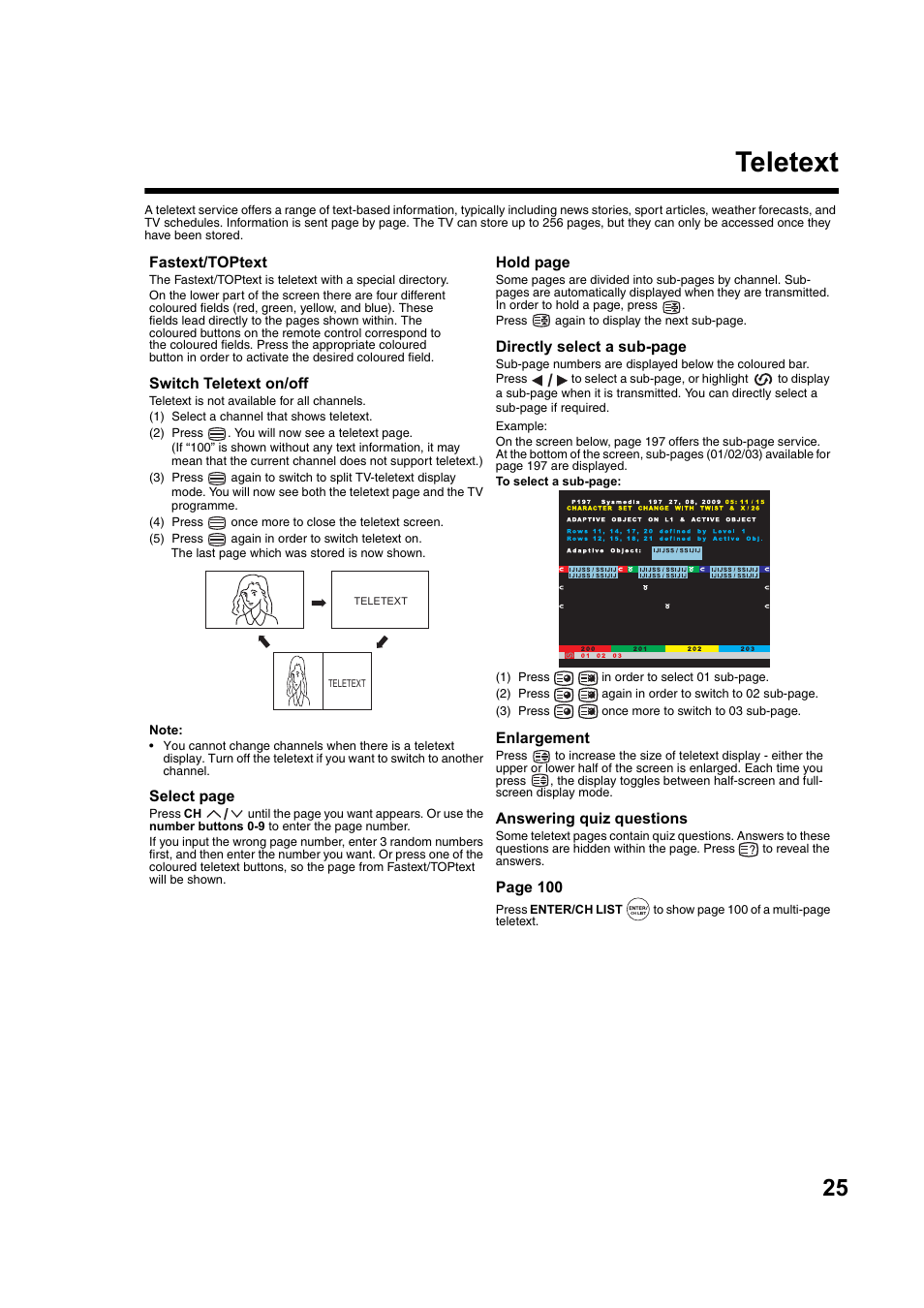 Teletext | Toshiba DV734 User Manual | Page 25 / 92