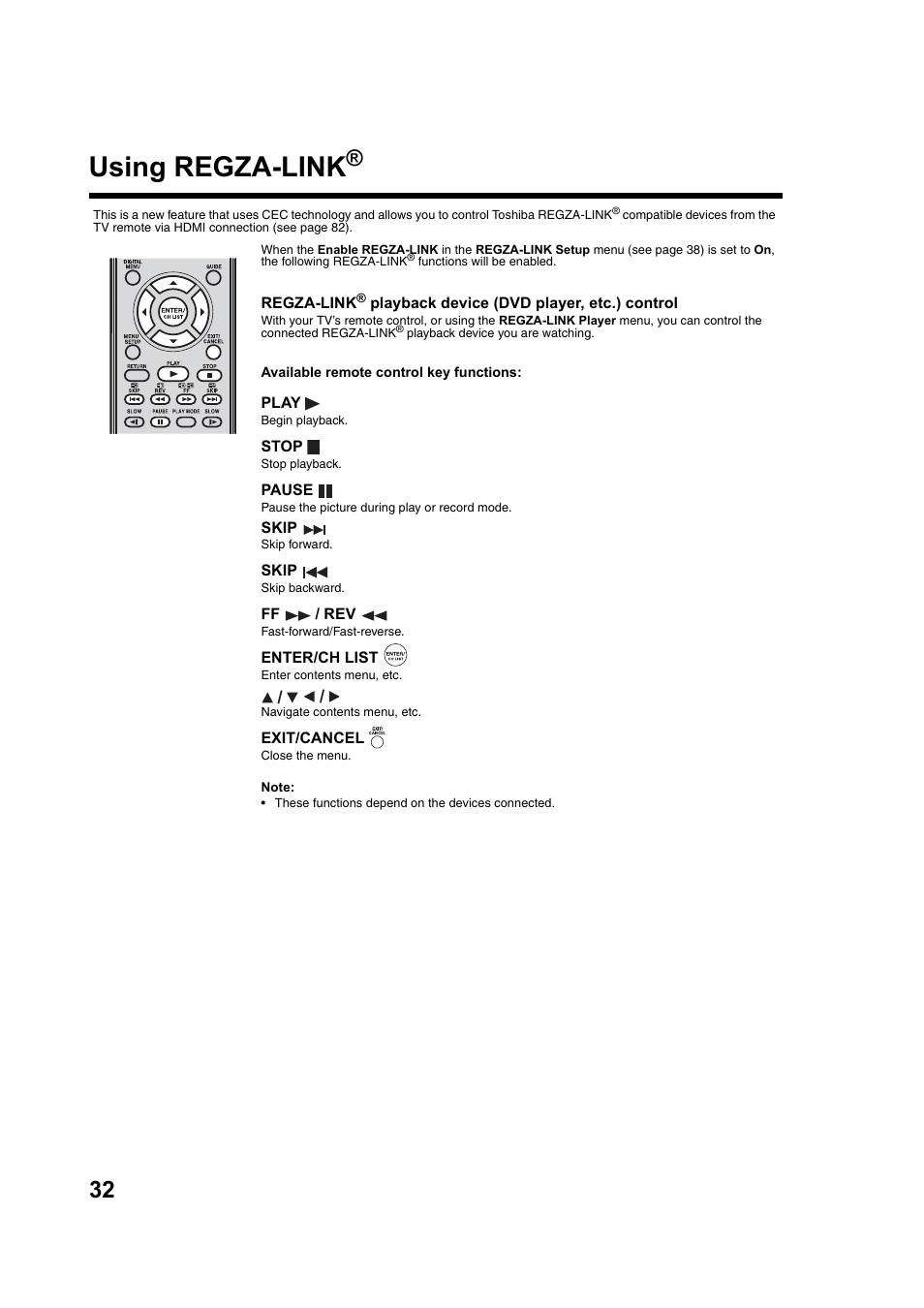 Using regza-link, Es 35-36 | Toshiba DV734 User Manual | Page 32 / 92