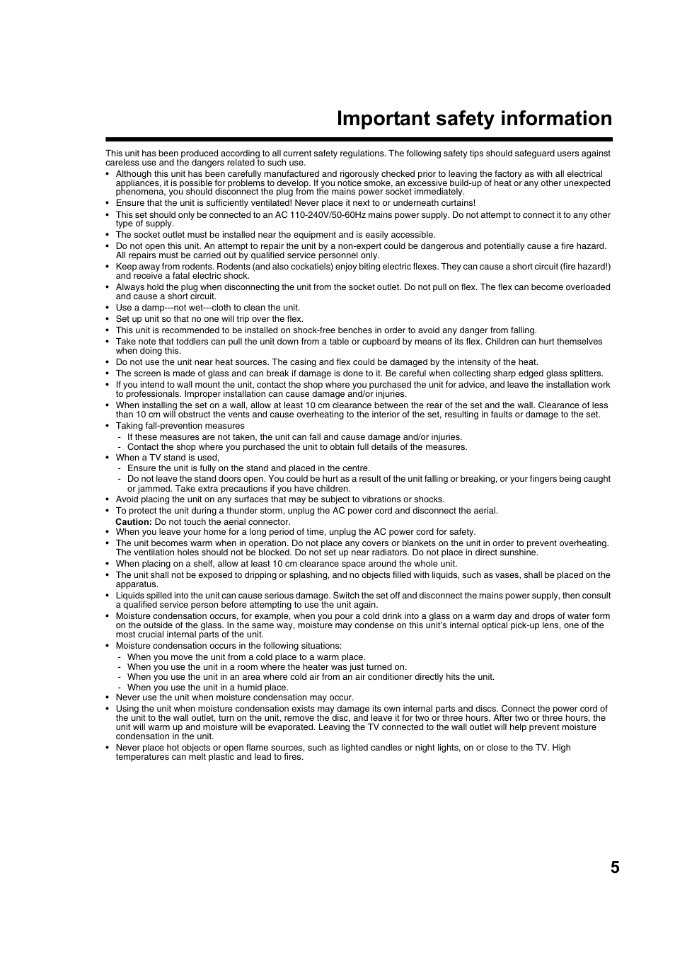 Important safety information | Toshiba DV734 User Manual | Page 5 / 92