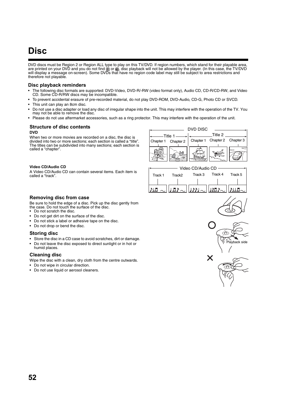 Disc | Toshiba DV734 User Manual | Page 52 / 92