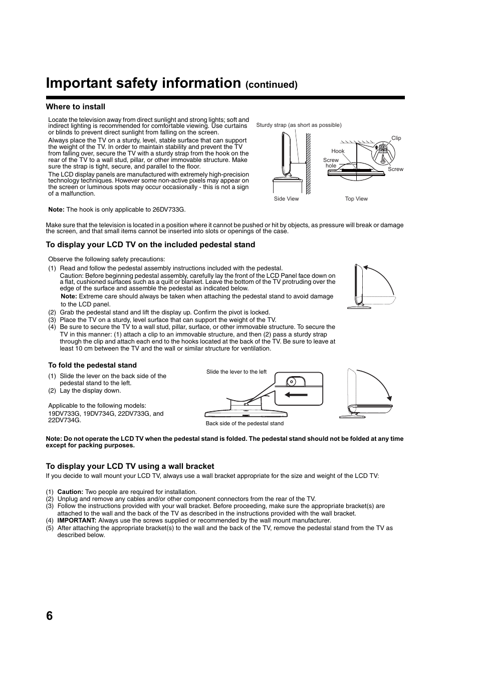 Important safety information, Continued) | Toshiba DV734 User Manual | Page 6 / 92