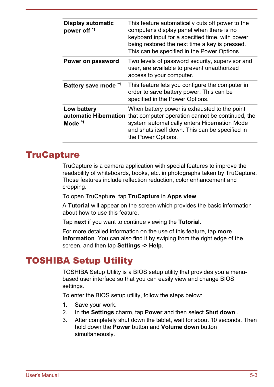 Trucapture, Toshiba setup utility, Trucapture -3 toshiba setup utility -3 | Toshiba setup, Utility | Toshiba WT8-B User Manual | Page 65 / 94