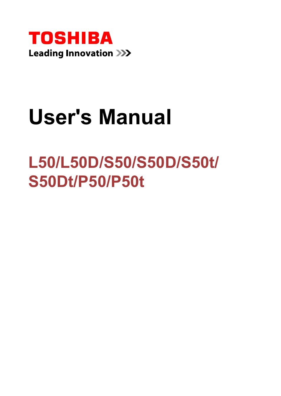 Toshiba Satellite L50T-A User Manual | 142 pages