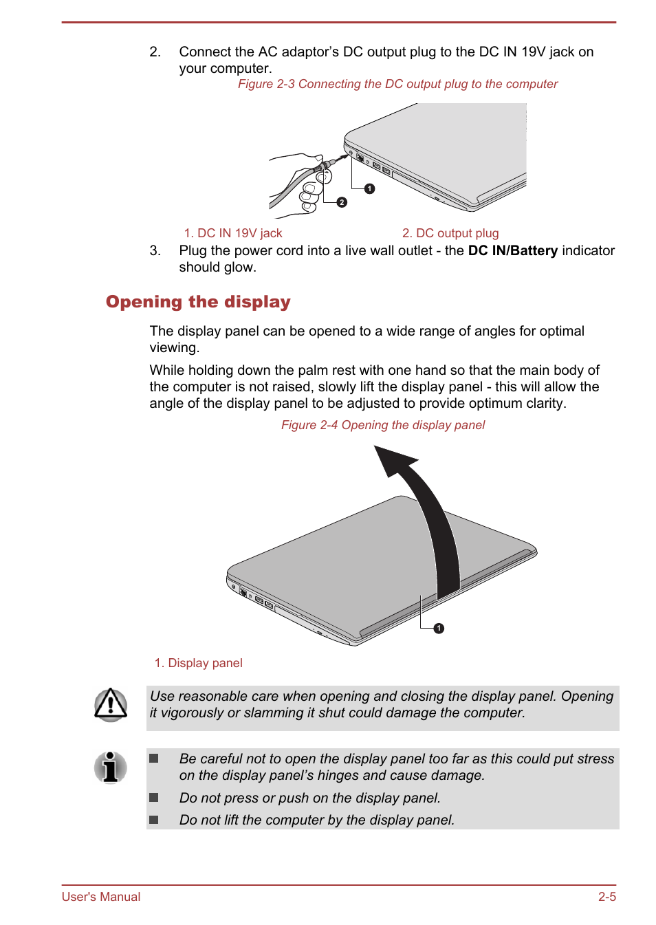 Opening the display | Toshiba Satellite L50T-A User Manual | Page 22 / 142