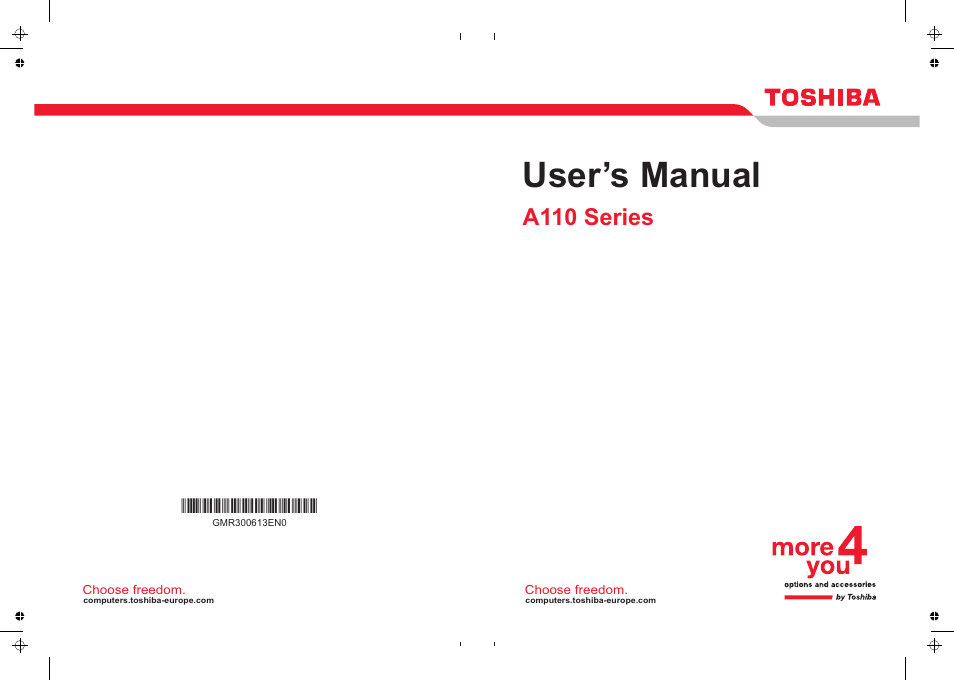 Toshiba Satellite A110 (PSAB0) User Manual | 158 pages