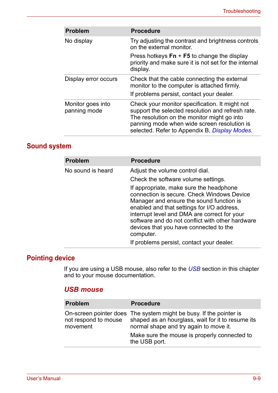 Sound system pointing device | Toshiba Satellite A110 (PSAB0) User Manual | Page 128 / 158