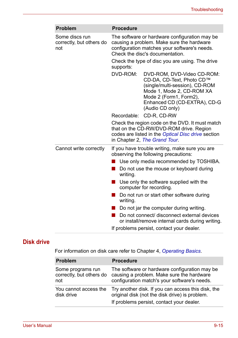 Disk drive | Toshiba Satellite A110 (PSAB0) User Manual | Page 134 / 158