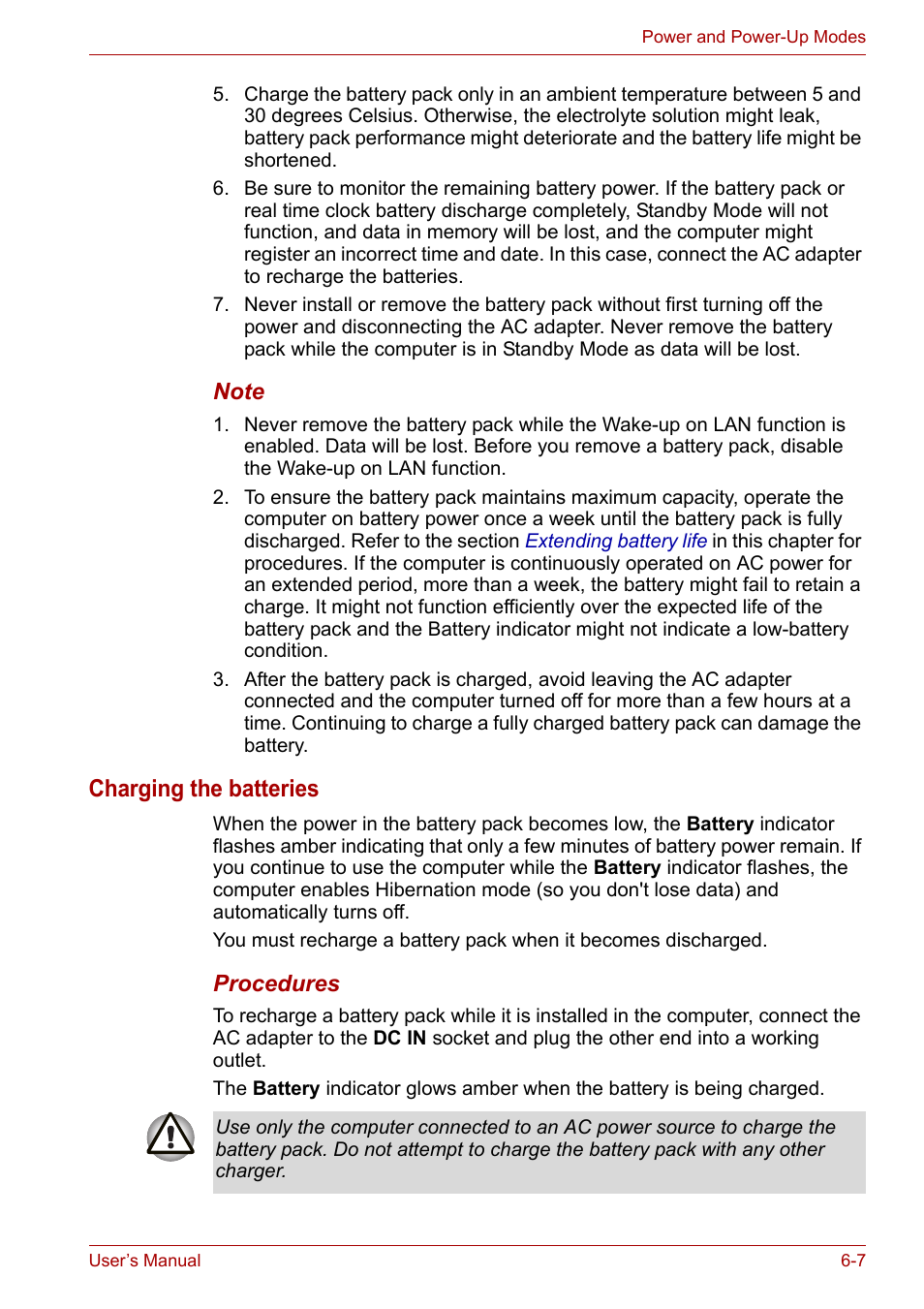 Charging the batteries | Toshiba Satellite A110 (PSAB0) User Manual | Page 94 / 158