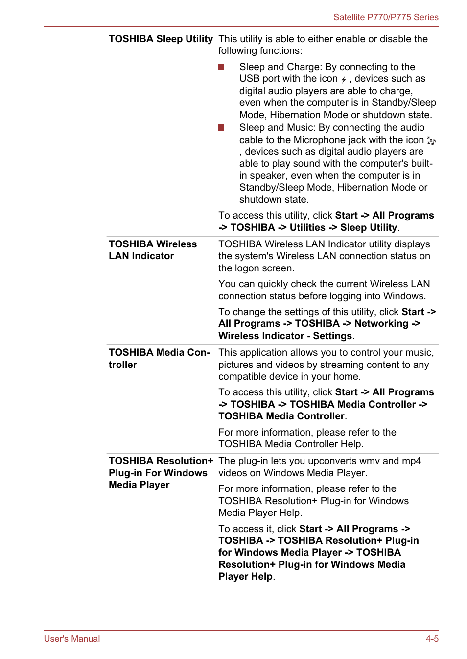 Toshiba Satellite P775 User Manual | Page 105 / 179