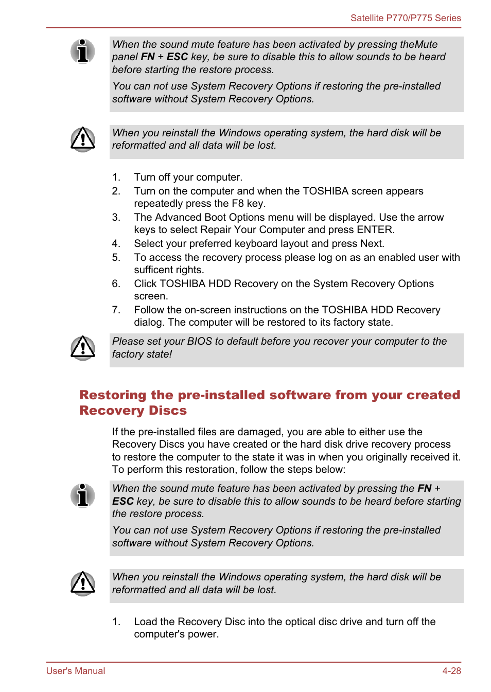 Toshiba Satellite P775 User Manual | Page 128 / 179