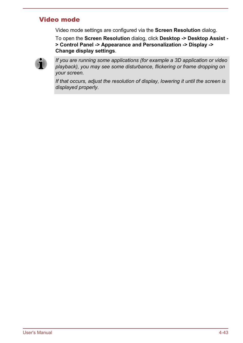 Video mode | Toshiba Satellite S70-A User Manual | Page 88 / 143
