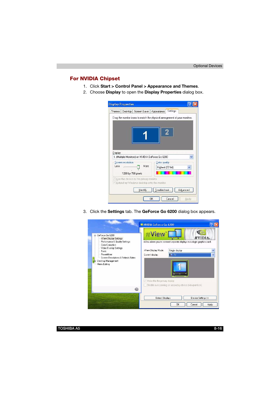 For nvidia chipset | Toshiba Tecra A5 User Manual | Page 136 / 178