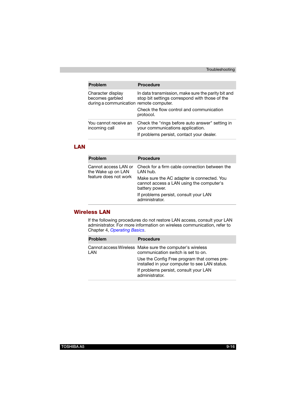 Wireless lan | Toshiba Tecra A5 User Manual | Page 155 / 178
