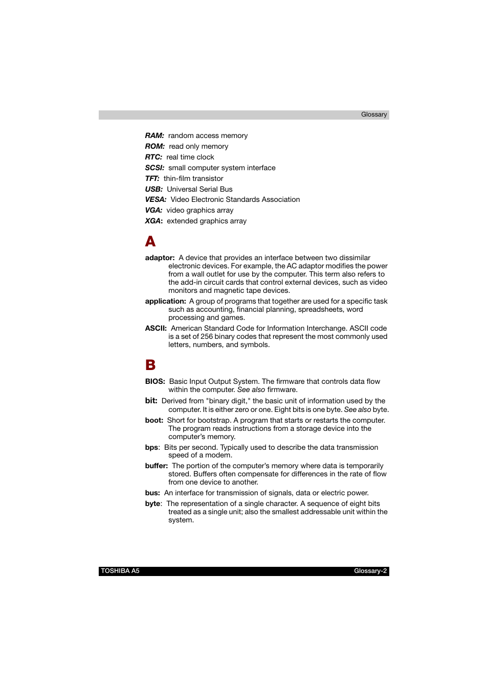Toshiba Tecra A5 User Manual | Page 172 / 178
