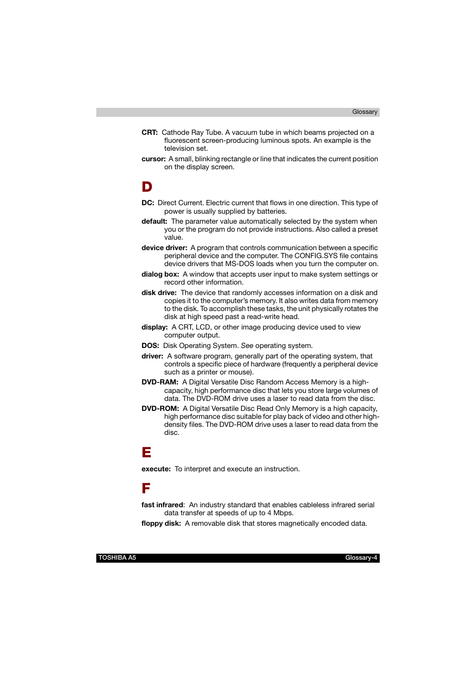 Toshiba Tecra A5 User Manual | Page 174 / 178