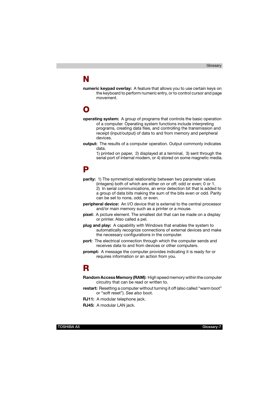 Toshiba Tecra A5 User Manual | Page 177 / 178