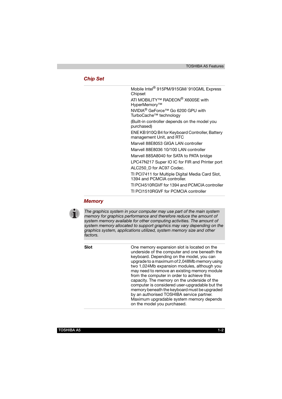 Toshiba Tecra A5 User Manual | Page 29 / 178