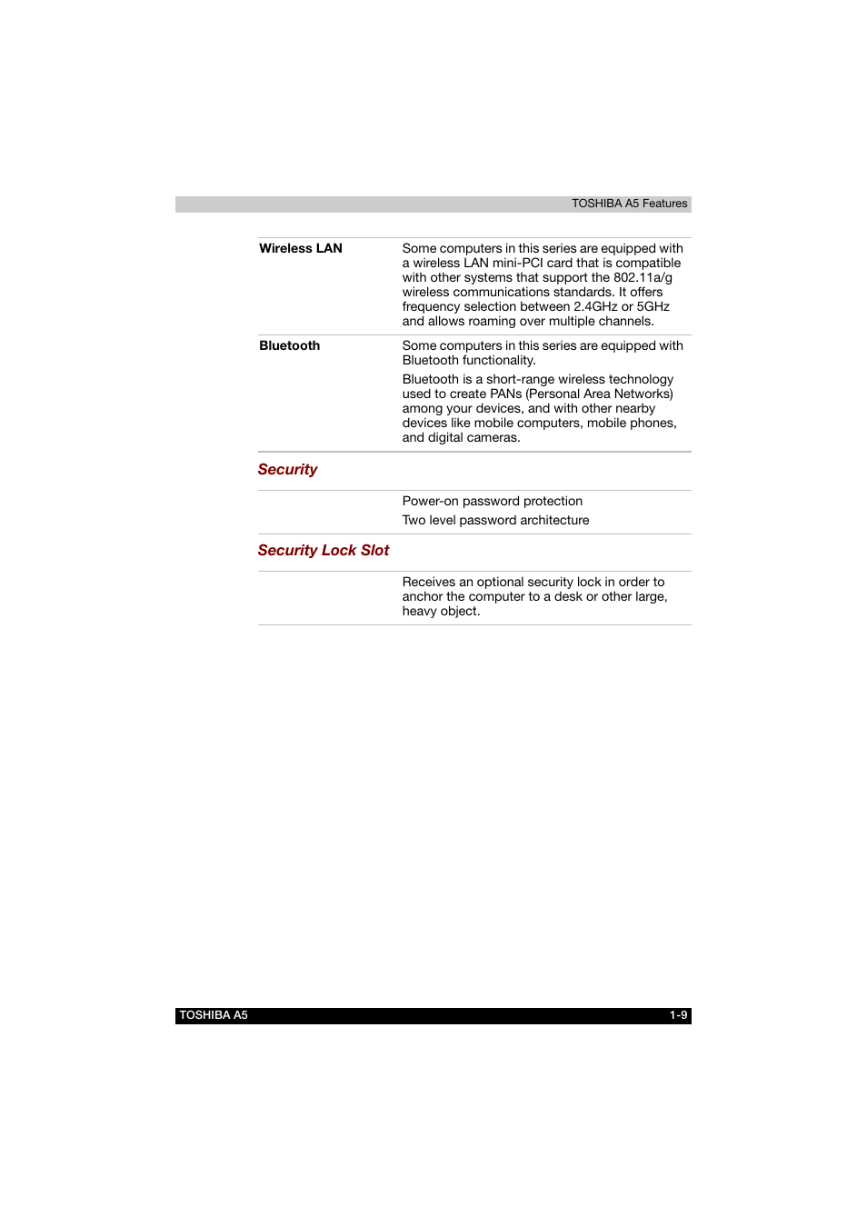 Toshiba Tecra A5 User Manual | Page 36 / 178