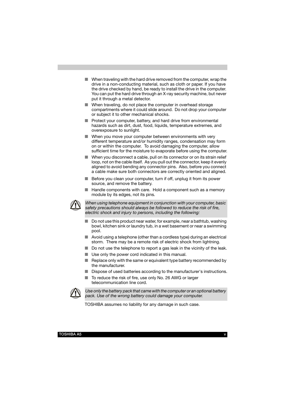 Toshiba Tecra A5 User Manual | Page 5 / 178