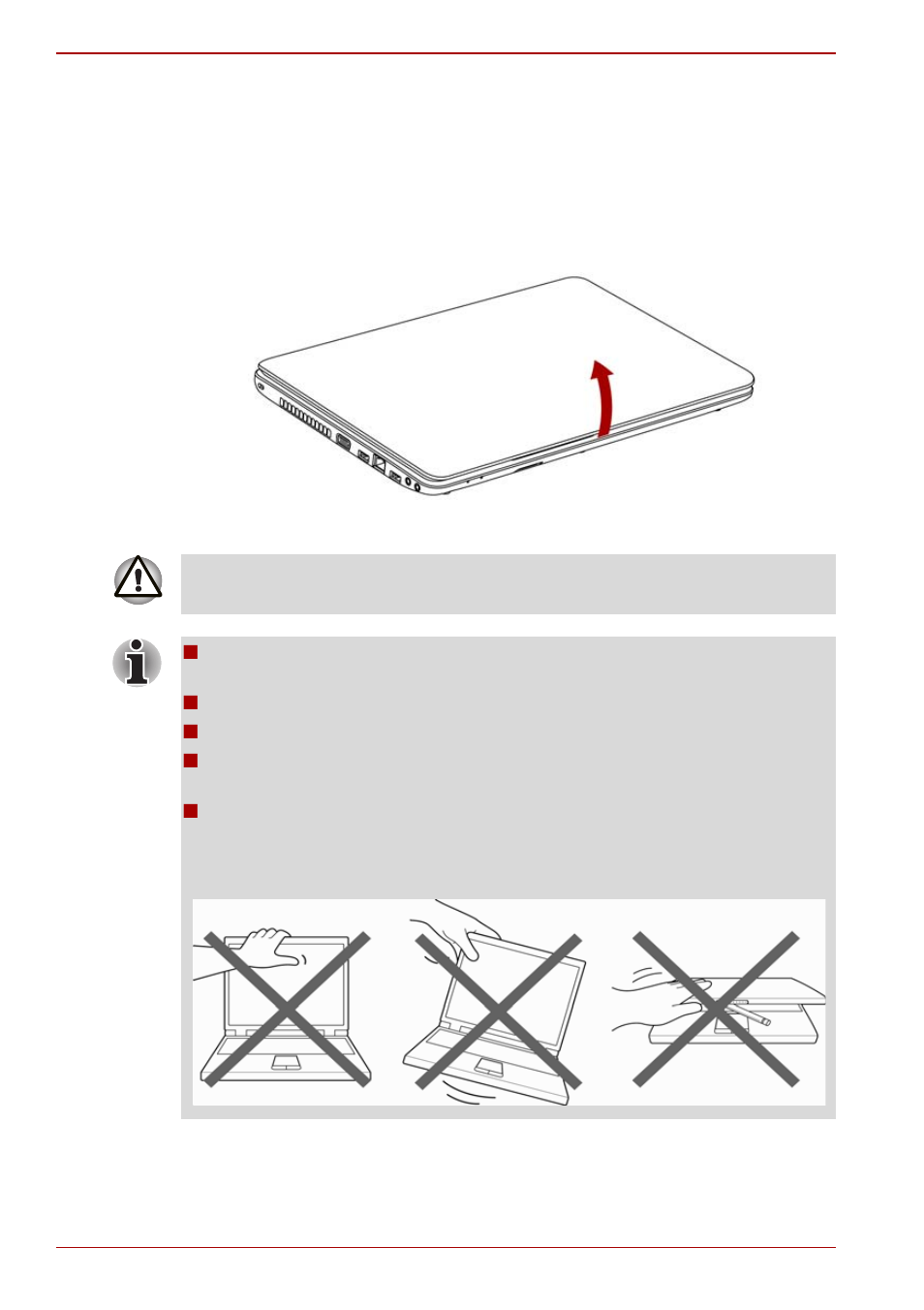 Opening the display, Opening the display -6 | Toshiba Satellite Pro C650D User Manual | Page 24 / 170