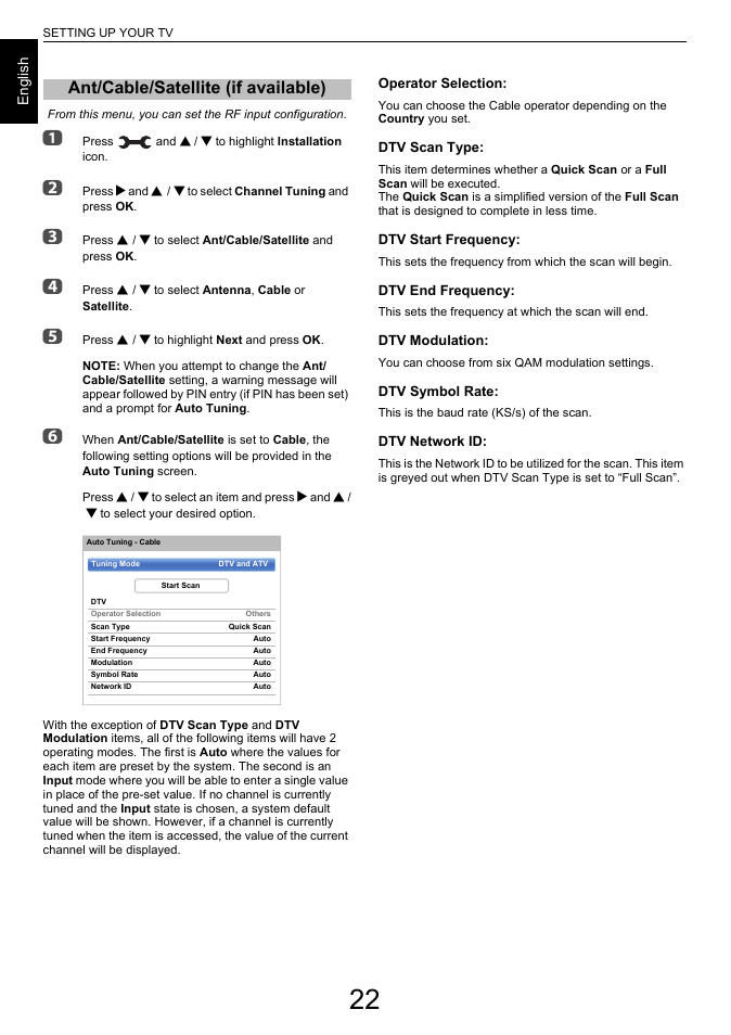 Ant/cable/satellite (if available) | Toshiba L7463 User Manual | Page 22 / 104
