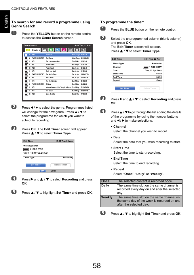 En g lis h | Toshiba L7463 User Manual | Page 58 / 104
