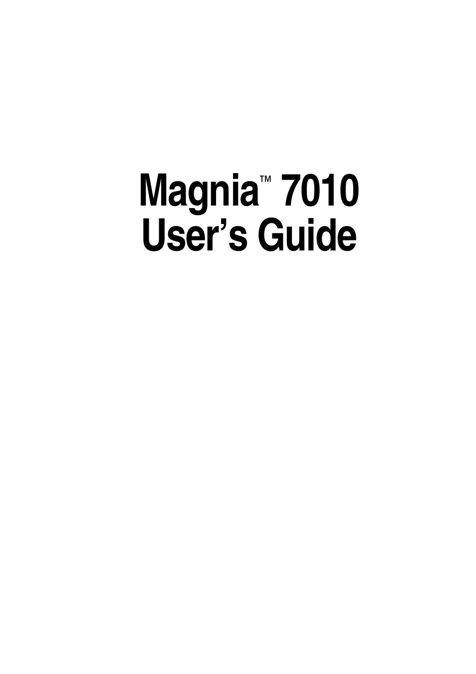 Toshiba Magnia 7010 User Manual | 182 pages