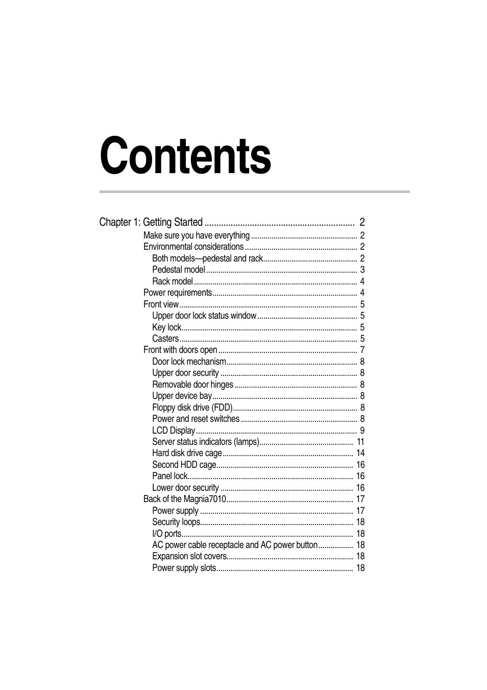 Toshiba Magnia 7010 User Manual | Page 11 / 182